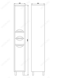Водолей Пенал Клаудия 30 L белый/венге – фотография-5